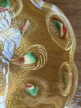 Charger l'image dans la galerie, Vintage Murano Italian Art Glass Gold Aventurine Tutti Frutti Bowl Mid Century