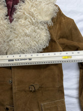 Load image into Gallery viewer, Vintage Jeno de Paris Suede Trench Coat Tibetan Lamb Fur Women's Small Rare