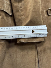 Load image into Gallery viewer, Vintage Jeno de Paris Suede Trench Coat Tibetan Lamb Fur Women's Small Rare