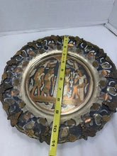 Load image into Gallery viewer, Vintage Egyptian Revival Mixed Metal Wall Plaque Brass Copper Pharaoh