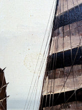 Charger l'image dans la galerie, Vintage P. Wong 1960s Mid-Century Nautical Seascape Junk Ships Oil Painting