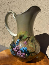 Charger l'image dans la galerie, Vintage Lisa White Porcelain Pitcher Vineyard Blessings Grape Pattern 10 Inch