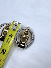 Load image into Gallery viewer, Vintage Two-Tone Gold and Silver Clip-On Door-Knocker Round Earrings USA