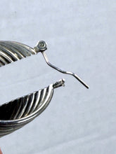 Load image into Gallery viewer, Antique Sterling Silver Twisted Multi-Line Hoop Pierced Earrings Marked STER