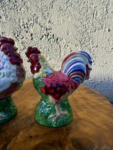 Load image into Gallery viewer, Set of Two Hand-Painted Ceramic Rooster Salt Pepper Shakers 4.5 Inch