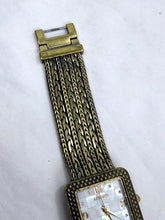 Load image into Gallery viewer, Vintage Chico's Gold Tone Square Face Quartz Bracelet Watch Jewelry Clasp