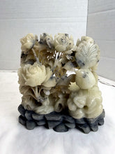 Load image into Gallery viewer, Vintage Chinese Soapstone Carving Floral and Avian Bird Motifs