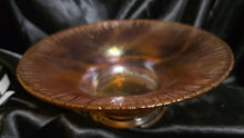 Load image into Gallery viewer, Antique 1920s Marigold Iridescent Stretch Glass 10 Inch Console Centerpiece Bowl