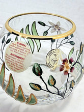 Load image into Gallery viewer, Vintage Crystal Clear Romania Hand Painted Lead Crystal Floral Rose Bowl