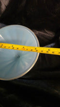 Load image into Gallery viewer, Antique Bohemian Blue Opaline Glass Hand Painted Footed Compote Bowl Art Glass