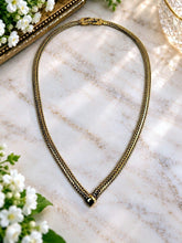 Load image into Gallery viewer, Vintage Monet Gold Tone V-Shape Reversible Mesh Collar Choker Necklace