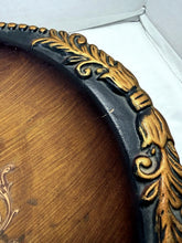 Load image into Gallery viewer, Vintage Ceramic Ornate Pedestal Centerpiece Bowl Faux Wood Gold Finish China