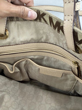 Load image into Gallery viewer, MICHAEL Michael Kors Jet Set Signature Logo Canvas Tote Bag Brown Large