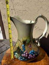 Charger l'image dans la galerie, Vintage Lisa White Porcelain Pitcher Vineyard Blessings Grape Pattern 10 Inch