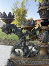 Load image into Gallery viewer, Vintage Large Baroque Rococo Resin 5 Light Candelabra Silver Ornate Centerpiece