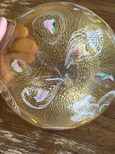 Charger l'image dans la galerie, Vintage Murano Italian Art Glass Gold Aventurine Tutti Frutti Bowl Mid Century