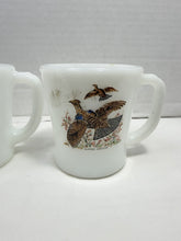 Charger l'image dans la galerie, Vintage 1960s Fire-King Ruffed Grouse Milk Glass Wildlife Coffee Mugs Set of 2
