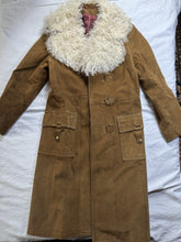 Load image into Gallery viewer, Vintage Jeno de Paris Suede Trench Coat Tibetan Lamb Fur Women's Small Rare