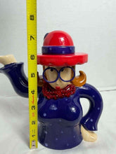Load image into Gallery viewer, Vintage Red Hat Society Lady Ceramic Teapot with Red Beaded Necklace