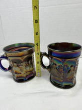 Load image into Gallery viewer, Antique Northwood Singing Birds Amethyst Carnival Glass Mug Art Nouveau