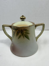 将图片加载到图库查看器,Antique T.S. Nippon Hand-Painted Bamboo Porcelain Covered Sugar Bowl Japan