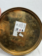 将图片加载到图库查看器,Vintage Hammered Brass Copper Band Blue Jewel Round Trinket Box India Handmade