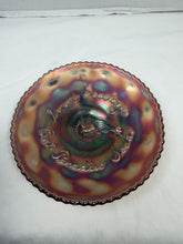 Load image into Gallery viewer, Antique Fenton Amethyst Carnival Glass Paradise Sodas Advertising Plate 6"