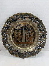 Load image into Gallery viewer, Vintage Egyptian Revival Mixed Metal Wall Plaque Brass Copper Pharaoh