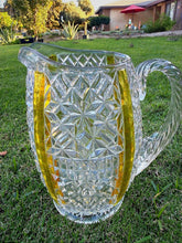 Load image into Gallery viewer, Antique 1885 George Duncan Ellrose Amberette EAPG Glass Water Pitcher