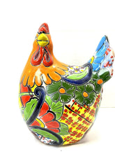 Load image into Gallery viewer, Hand Painted Mexican Talavera Ceramic Chicken Folk Art Figurine — Ceramic, decor