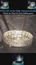 Load and play video in Gallery viewer, Mid-Century Modern Divided Relish Dish with Silver Carrier — Vintage Glass Serveware & Retro Elegance