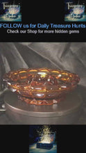Load and play video in Gallery viewer, Vintage Fenton Art Glass Valencia Pattern Amber Ashtray | Mid-Century Modern Heavy Glass Dish
