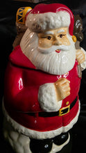 Cargar imagen en el visor de la galería, Vintage Santa Claus Cookie Jar with Toy Sack - Christmas Holiday Canister