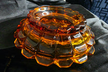 Load image into Gallery viewer, Vintage Fenton Art Glass Valencia Pattern Amber Ashtray | Mid-Century Modern Heavy Glass Dish