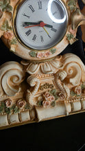 Load image into Gallery viewer, Vintage Cherub Mantel Clock – Ornate Rococo Floral Table Clock with Dual Angels and Roman Numerals