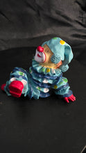 Load image into Gallery viewer, Vintage Resin Clown Figurine – Hand-Painted Blue Ruffled Suit with Red Shoes