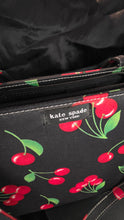 将图片加载到图库查看器,Kate Spade New York “Cherry Lane” Canvas Tote – Black with Red Cherry Print (Brand New)