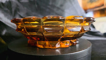 Load image into Gallery viewer, Vintage Fenton Art Glass Valencia Pattern Amber Ashtray | Mid-Century Modern Heavy Glass Dish
