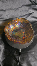 Load image into Gallery viewer, Vintage Amethyst Carnival Glass “Blackberry Leaf” Dish – Iridescent Antique Berry Bowl by Northwood/Fenton