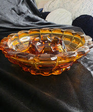 Load image into Gallery viewer, Vintage Fenton Art Glass Valencia Pattern Amber Ashtray | Mid-Century Modern Heavy Glass Dish