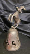 将图片加载到图库查看器,1996 International Silver Co. Hand-Made Silver-Plated Christmas Bell – Reindeer Finial & Cutout Design