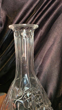 Load image into Gallery viewer, Vintage Cut Crystal Decanter – Diamond & Wedge Pattern – Elegant Barware Artistry (Small Rim Chip)