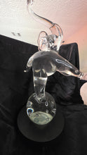 Load image into Gallery viewer, Vintage Licio Zanetti Murano Art Glass Elephant Sculpture - 16" Italian Clear Glass Figurine with Controlled Bubbles