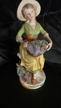Load image into Gallery viewer, Vintage HOMCO #1258 “Vineyard Harvest” Porcelain Figurine – Hand-Painted Lady with Grapes Collectible