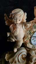 Load image into Gallery viewer, Vintage Cherub Mantel Clock – Ornate Rococo Floral Table Clock with Dual Angels and Roman Numerals