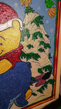 Load image into Gallery viewer, Winnie-the-Pooh & Eeyore Holiday Glitter Art — Framed 17" x 17" Wall Piece