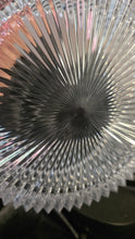 Load image into Gallery viewer, Vintage Clear Glass Ribbed Bowl with Starburst Bottom - Faceted Rim Elegance 9in x 3in