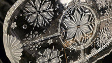 Load image into Gallery viewer, Vintage Snowflake Divided Glass Serving Tray - Elegant Winter Design