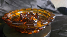 Load image into Gallery viewer, Vintage Fenton Art Glass Valencia Pattern Amber Ashtray | Mid-Century Modern Heavy Glass Dish