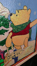 Load image into Gallery viewer, Winnie-the-Pooh, Tigger & Piglet Holiday Glitter Art — 17" x 17" Framed Wall Décor
